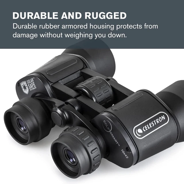 Alt view image 6 of 6 - EclipSmart Safe Solar Eclipse Binoculars Full-Size 10x42 ISO 12312-2 Compliant, Sun & Eclipse Binoculars, View the Sun, Eclipses & Sunspots, Multi-coated, Full Size 42mm Lenses