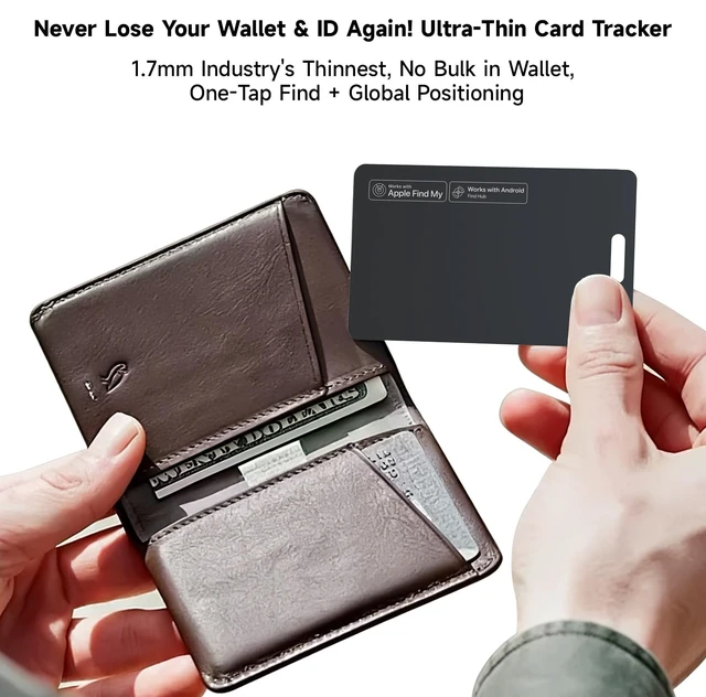 Alt view image 3 of 7 - MergeCard, Works with Apple Find My (iOS) & Google Find Hub (Android), for Wallet & Passport Rechargeable Wireless Charging, IPX68 Waterproof, Thin Tracker Card (1 Pack)