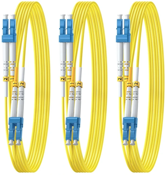 Main image of OS2 Single Mode LC to LC Fiber Patch Cable, 3m/10ft,3-Pack Fiber Optic Cable, Singlemode Duplex, 10G/40G/100G, SMF, SM Fiber Jumper Cord, 9/125um, Cable Diameter 2.0mm, LSZH Jacket