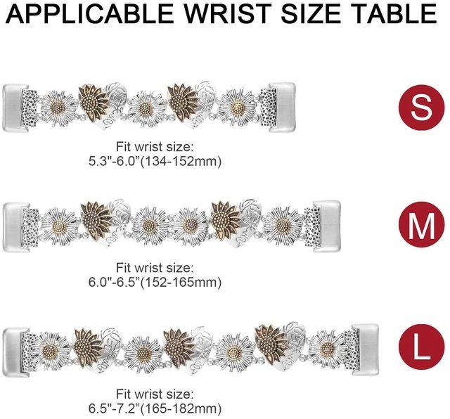 Alt view image 5 of 7 - Stretchy Metal Bracelet Bands Compatible with Fitbit Charge 5/ Charge 6 Band, Women Fancy Elastic Sunflower Heart Dressy Stainless Replacement Wristband Strap for Charge 5/ Charge 6 Fitness Tracker