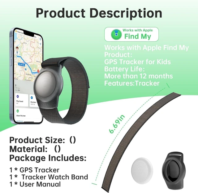 Alt view image 3 of 7 - GPS Tracker for Kids,Real-Time Kids Tracker Works with Apple Find My App (iOS Only, Not for Android) Lightweight GPS Tracker,Hidden Mini GPS Tracking Device,Waterproof, No Monthly Fee. (Black)