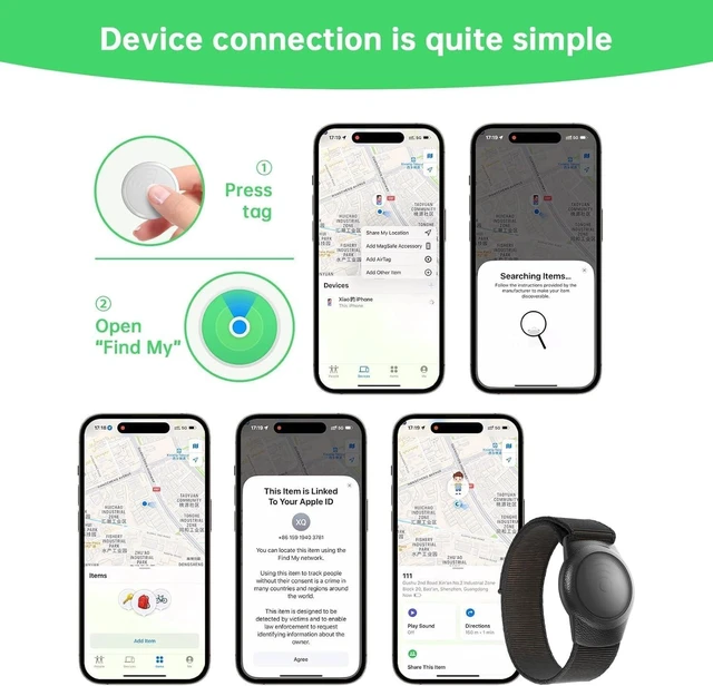 Alt view image 4 of 7 - GPS Tracker for Kids,Real-Time Kids Tracker Works with Apple Find My App (iOS Only, Not for Android) Lightweight GPS Tracker,Hidden Mini GPS Tracking Device,Waterproof, No Monthly Fee. (Black)