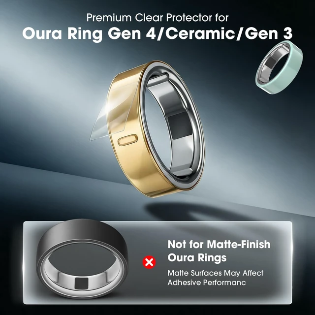 Alt view image 3 of 7 - Ultra-Thin Clear Cover for Oura Ring Gen 4/4 Ceramic/Gen 3, Invisible Anti-Scratch Protective Film, Slim Smart Ring Protector Skin Accessories for Men Women (10Pack, Size 6/7/8)