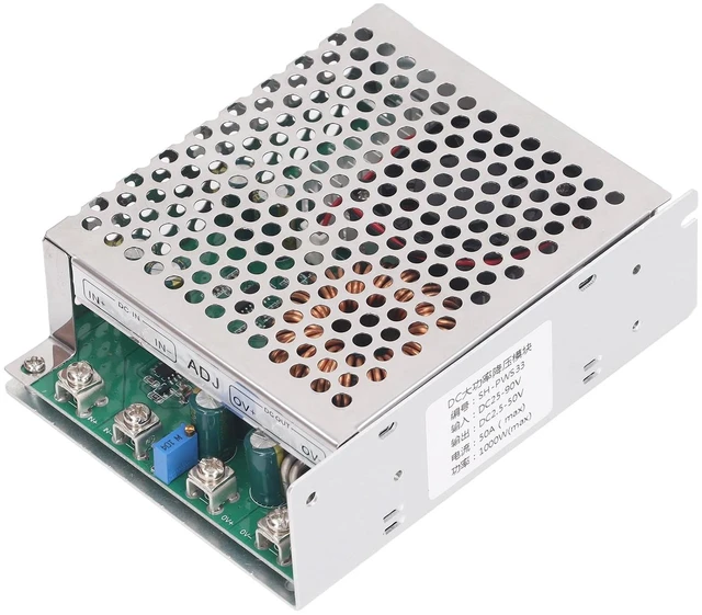 Alt view image 7 of 7 - DC to DC Buck Module 50A 1000W DC25-90V Input DC2.5-50V Output Adjustable Converter Module with Cooling Fan