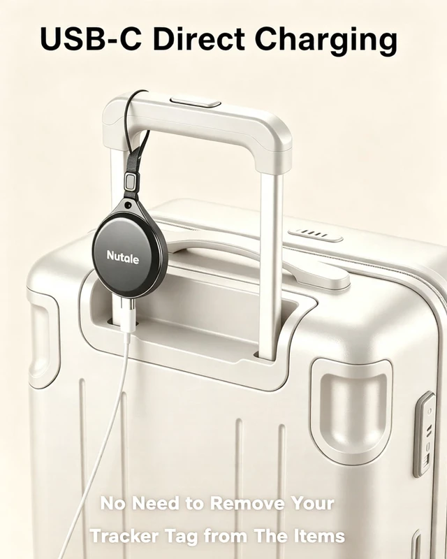 Alt view image 5 of 7 - Bluetooth Tracker Tags, USB-C Smart Key Finder (iOS & Android) (4, Black)