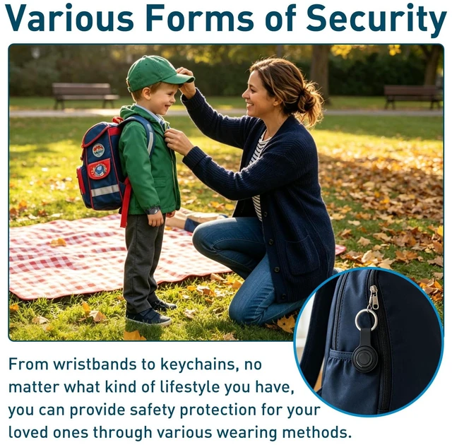Alt view image 6 of 7 - GPS Tracker for Kids, Real-Time GPS Tracking Device for Kids, Works with iOS Find My & Android Find Hub, No Monthly Fee & No SIM Card, Wearable Wristband and Keychain Design, Lightweight