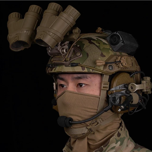 Alt view image 4 of 7 - GPNVG 18 Tactical Binocular Night Vision Dummy Model,Tactical Helmet No Function NVG Model Kit for Cosplay Display