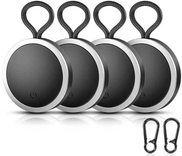 Main image of 4-Pack Tracker Tags Item Finder for Apple Find My, MFi Certified, iOS Only Hooks Included, IP67 Waterproof Bluetooth Item Finders for Keys, Wallets, Luggage and Backpacks; 4-Pack in Black