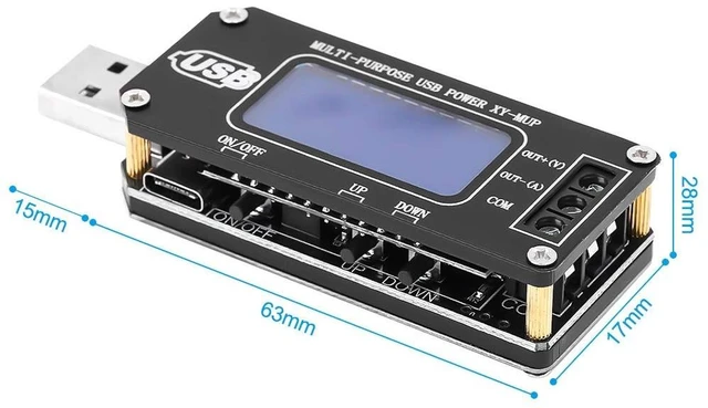 Alt view image 7 of 7 - DC-DC CNC USB Step Up/Down Power Supply Regulator Module 3.5V-12V to 1.0V-24V 2-3W, Adjustable Boost Buck Voltage Converter Digital Display Voltmeter Ammeter Battery Capacity Tester