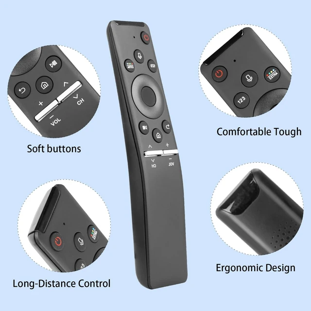 Alt view image 3 of 6 - BN59-01292A Voice Remote Control Compatible With Samsung Smart UHD QLED LED TVs Controller RMCSPM1AP1 BN59-01242C UN40MU6300FXZA UN40MU630DFXZA UN55MU8000FXZA UN55MU8500FXZA Replacement With Batteries