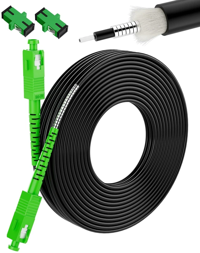 Main image of SC/APC Fiber Optic Internet Cable OS2 Outdoor Armored 70M/230FT LSZH, SC/APC to SC/APC Fiber Patch Cable, SC to SC Singlemode, 9/125µm Simplex SMF Jumper for FTTH/FTTP ONT with 2 Couplers