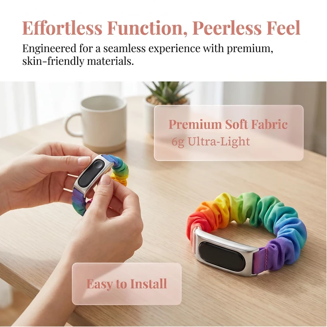 Alt view image 3 of 7 - Scrunchie Band for Google Fitbit Air Women(6g,Like Air) Skin-friendly,Female elegance,Cute,Washable,Easy to put on,Very Ultra-lightweight,Elastic,Sport,Breathable,Sweat-absorbing