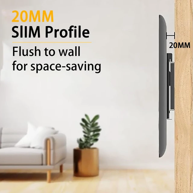Alt view image 3 of 7 - TV Wall Mount Bracket for 14-42 Inch TV Universal Fit for Flat Panel LED LCD OLED TVs Max VESA 200x200mm Maximum Weight Capacity 55 lbs (14-42 Inch)