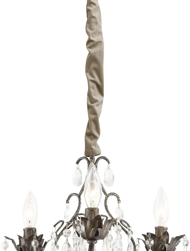 Main image of Cord Cable Concealer Great for Lamps - Chandelier Chain Cover Electirc Wire Protector with Sticky Tape Home Decor Sleeve Organizer for PC Office/Computer/Home Theater, Camel Beige, 48 Inch 1 Pc