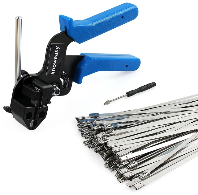 Main image of Stainless Steel Zip Tie Gun with 100 Heavy-Duty Cable Ties Heavy duty construction; Workshop and DIY use; Designed for accurate product selection; Built for dependable everyday use