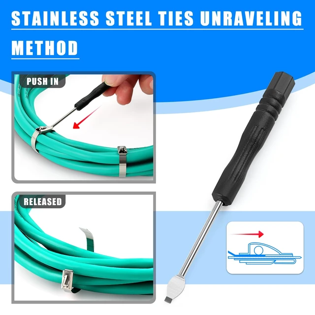 Alt view image 4 of 6 - Stainless Steel Zip Tie Gun with 100 Heavy-Duty Cable Ties Heavy duty construction; Workshop and DIY use; Designed for accurate product selection; Built for dependable everyday use