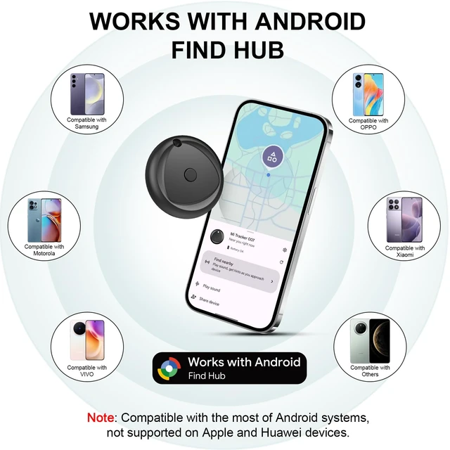 Alt view image 2 of 6 - Android Tracker Tags 4 Pack Work with Android'S Find Hub App (Android Only), IP7 Waterproof Key Finder Item Locator, Bluetooth 5.3, Long Battery Life, Smart Tags for Luggage, Bag, Key Pet etc as Gift