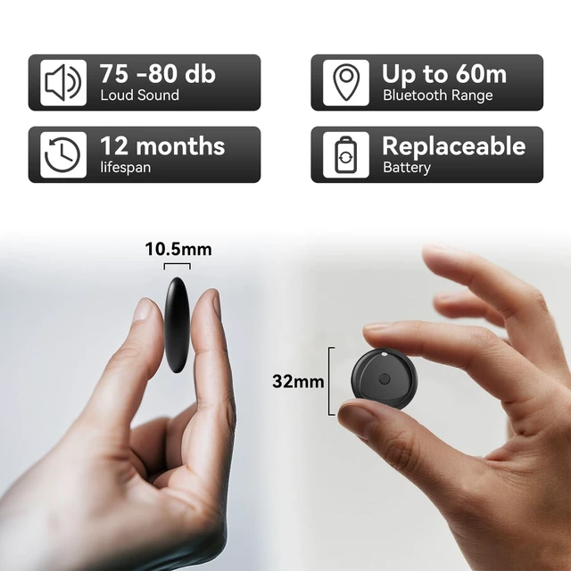 Alt view image 5 of 6 - Android Tracker Tags 4 Pack Work with Android'S Find Hub App (Android Only), IP7 Waterproof Key Finder Item Locator, Bluetooth 5.3, Long Battery Life, Smart Tags for Luggage, Bag, Key Pet etc as Gift