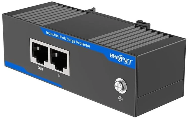 Main image of Gigabit PoE+ Ethernet Surge Protector 6KV Industrial Lightning Suppressor 10/100/1000 Mbps, -40°F to 176°F, 30W PoE+ RJ45, CAT5/CAT6 LAN Network Thunder Arrestor, DIN Rail Mount