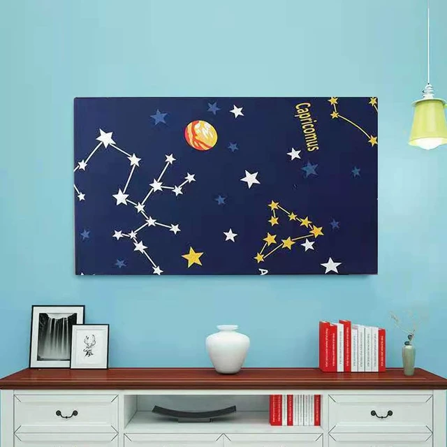 Alt view image 6 of 7 - TV Cover TV Display Protector for LCD LED Dust Cover for Desktop TV Hanging TV Dust-Proof Colorful TV Screen Protectors (Constellation,55inch)