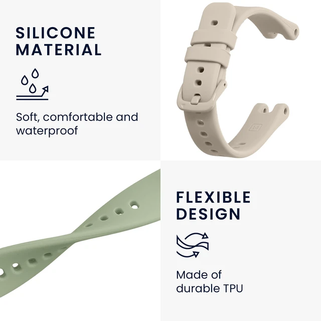 Alt view image 3 of 7 - Straps Compatible with Garmin Lily Sport Straps - 2x Replacement Silicone Watch Bands