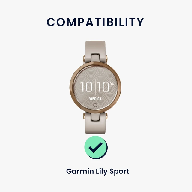 Alt view image 6 of 7 - Straps Compatible with Garmin Lily Sport Straps - 2x Replacement Silicone Watch Bands