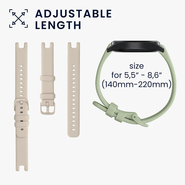 Alt view image 5 of 7 - Straps Compatible with Garmin Lily Sport Straps - 2x Replacement Silicone Watch Bands