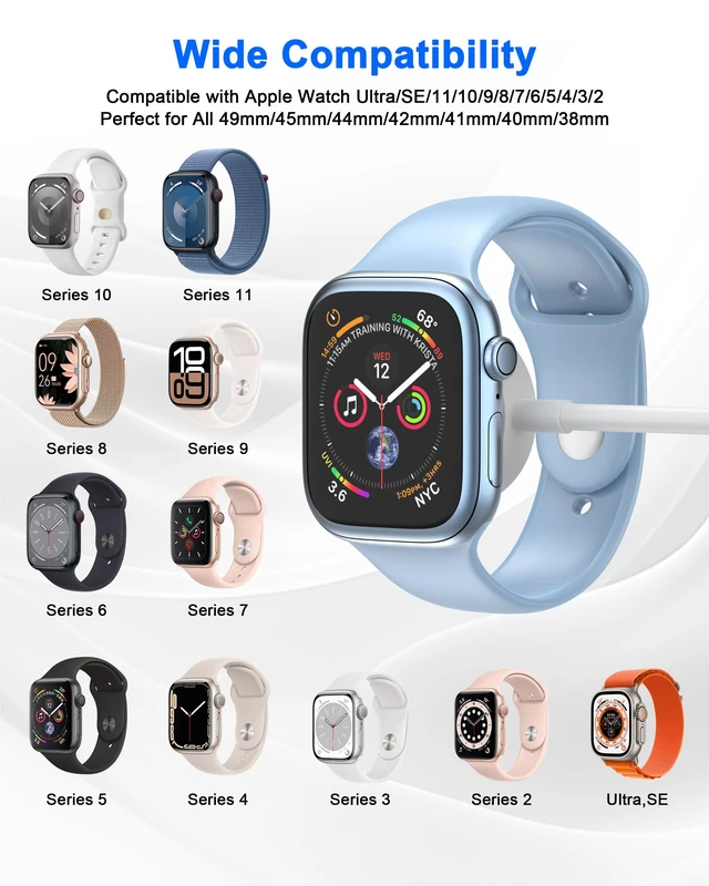 Alt view image 4 of 7 - Apple Watch Charger Fast Charging, 6ft USB C Magnetic iWatch Charger Cable 20W USB C Charger Block with iWatch Portable Wireless Fast Charging Cord for iWatch Series 11/10/9/Ultra/8/7/SE/SE2/6/5/4/3/2