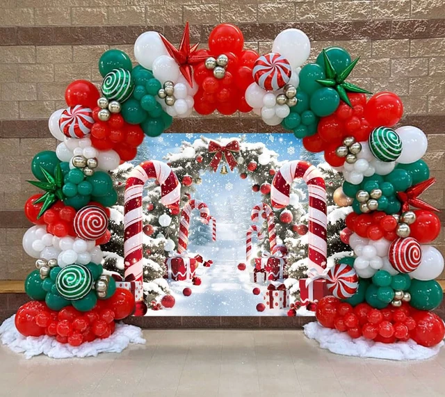 Alt view image 5 of 7 - Christmas Cane Candy Backdrop 10x8FT Winter Snow Scene Merry Christmas Photography Background Winter Holiday New Year Eve Party Decorations Photo Props