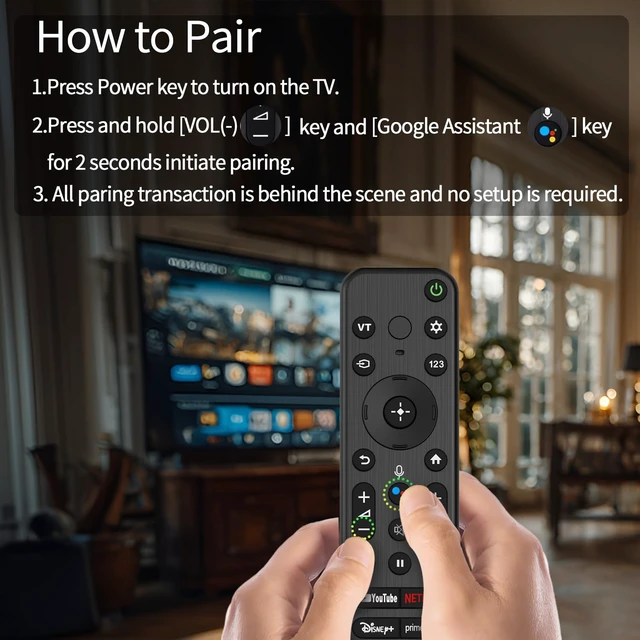 Alt view image 6 of 6 - Voice Remote for Sony Smart TVs,Replacement Remote Control for All Sony Bravia 4K UHD LED/LCD HD Smart TVs