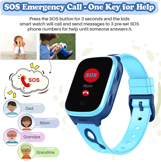 Alt view image 5 of 7 - 4G Kids GPS Smart Watch for Boys Girls GPS, Video Call, SOS Emergency Alarm, Voice Message, Real-Time Tracking Geo-Fence Pedometer