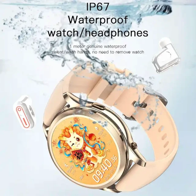 Alt view image 3 of 5 - Women's Smart Watch with Earbuds,2 in 1 Build-in TWS Wireless BT5.0 Earphone Fitness Sports Health Monitor X17 MINI