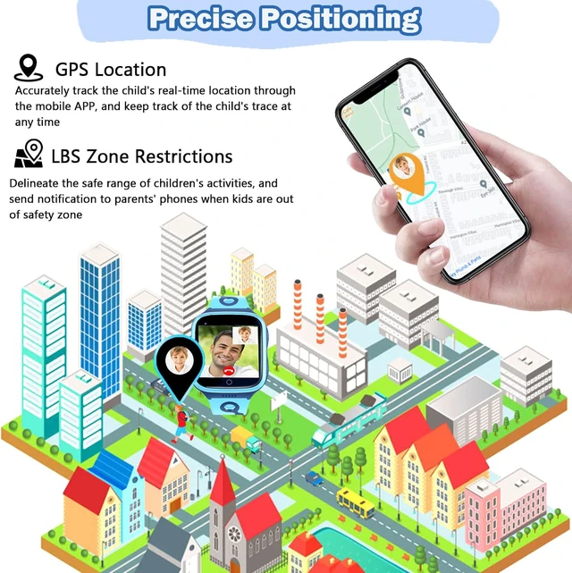 Alt view image 4 of 7 - 4G Kids GPS Smart Watch for Boys Girls GPS, Video Call, SOS Emergency Alarm, Voice Message, Real-Time Tracking Geo-Fence Pedometer
