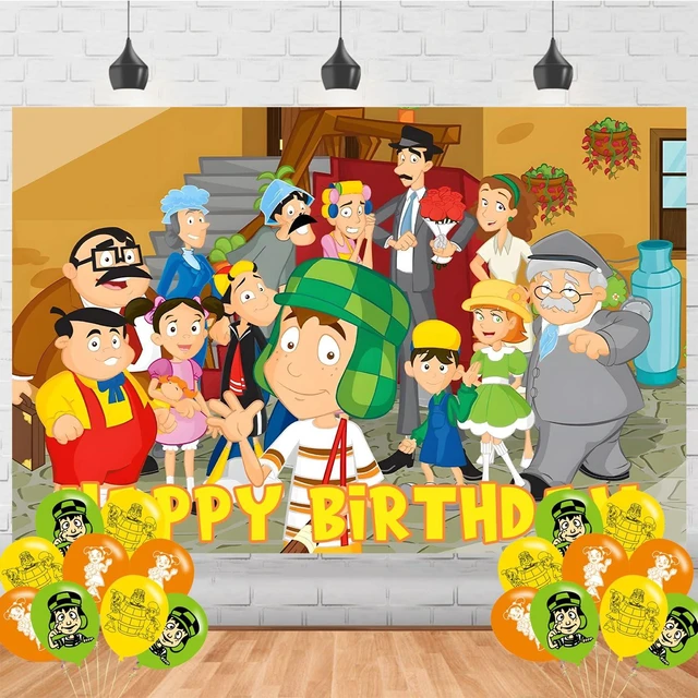 Main image of El Chavo Del Ocho Birthday Party Supplies Backdrop 5x3 Cartoon Game Happy Birthday Background Photography El Chavo Del Ocho Party Decorations Banner Photo Booth Props