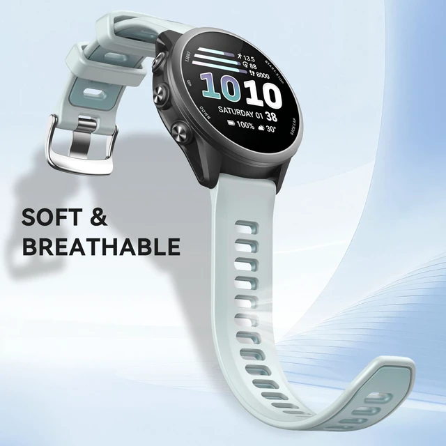 Alt view image 6 of 7 - 20mm Band for Garmin Forerunner 170/70/245/645/570 42MM/Venu 2 Plus Soft Silicone Band Strap Wristband with Quick Fit for Garmin Forerunner 570 42MM/Forerunner 245/Forerunner 645/Active 5
