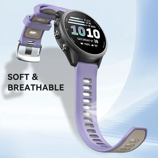 Alt view image 6 of 7 - 20mm Band for Garmin Forerunner 170/70/245/645/570 42MM/Venu 2 Plus Soft Silicone Band Strap Wristband with Quick Fit for Garmin Forerunner 570 42MM/Forerunner 245/Forerunner 645/Active 5