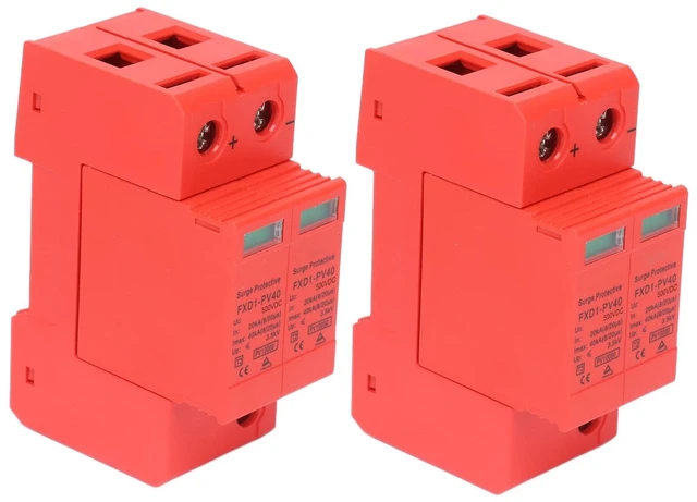 Main image of 2Pcs Voltage Arrester Device 2P Protective Devices Rail Installation 40KA DC Photovoltaic Protector Low-Voltage Arrester with Remote Protectors (DC 500V)
