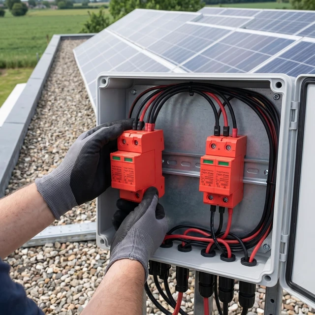 Alt view image 4 of 7 - 2Pcs Voltage Arrester Device 2P Protective Devices Rail Installation 40KA DC Photovoltaic Protector Low-Voltage Arrester with Remote Protectors (DC 500V)
