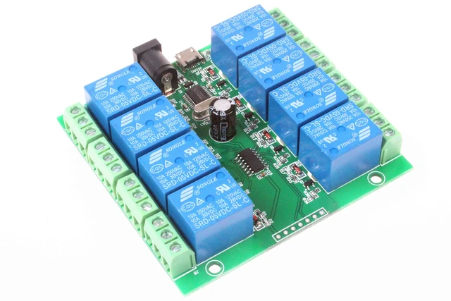 Alt view image 4 of 7 - 8-Channel Micro USB Relay Module USB Smart Control Switch USB Intelligent Control Switch