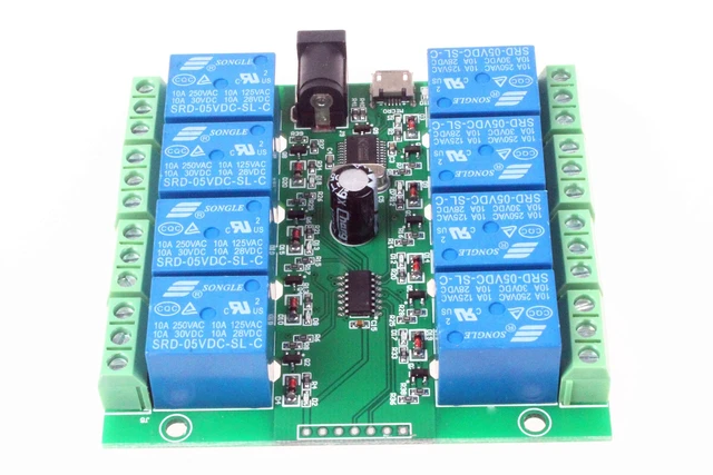 Alt view image 5 of 7 - 8-Channel Micro USB Relay Module USB Smart Control Switch USB Intelligent Control Switch