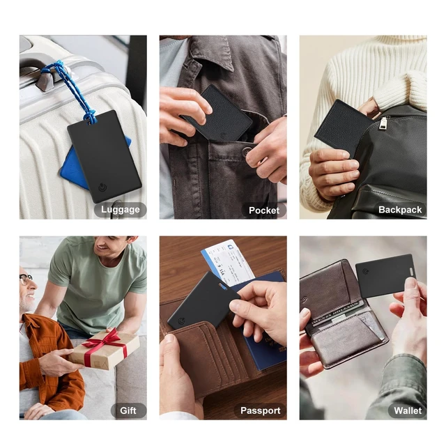 Alt view image 5 of 7 - Wallet Tracker Card 2-in-1, Compatible with Apple My Only for iOS Ultra-Slim 2mm Smart Key Finder Tag, Loud Alert Tracking Device for Travel, Luggage, Passport, Backpacks and Purses