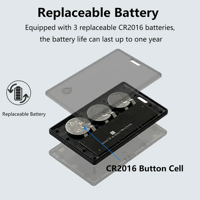 Alt view image 7 of 7 - Wallet Tracker Card 2-in-1, Compatible with Apple My Only for iOS Ultra-Slim 2mm Smart Key Finder Tag, Loud Alert Tracking Device for Travel, Luggage, Passport, Backpacks and Purses