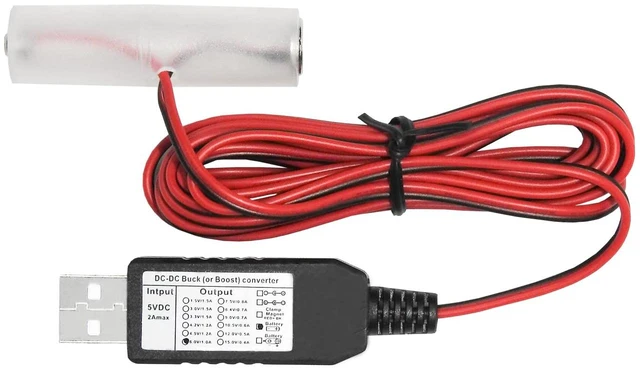 Main image of USB Power Converter DC Buck Boost Battery Eliminator Replace 1 to 4pcs 1.5V 3V 4.5V 6V AA AAA Connect(1-AA 1.5V)