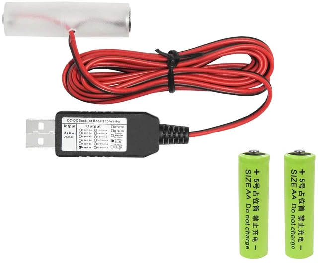 Main image of USB Power Converter DC Buck Boost Battery Eliminator Replace 1 to 4pcs 1.5V 3V 4.5V 6V AA AAA Connect (3-AA 4.5V)