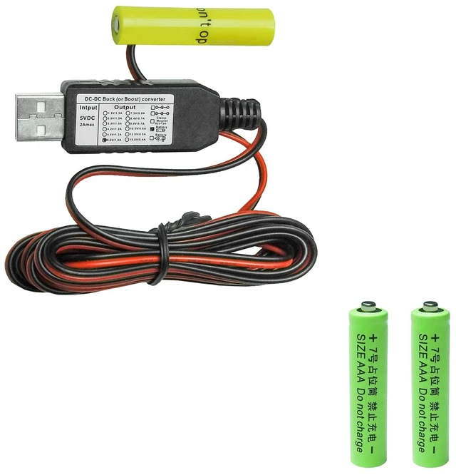 Main image of USB Power Converter DC Buck Boost Battery Eliminator Replace 1 to 4pcs 1.5V 3V 4.5V 6V AA AAA Connect Multi for LED Light,Radio, Keyboard Piano (3-AAA 4.5V)