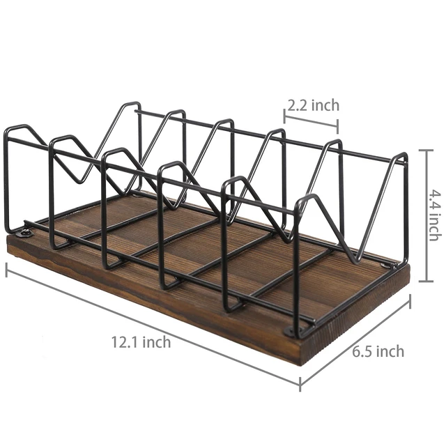 Alt view image 6 of 7 - Vintage CD Rack, Rustic Wood & Black Metal Stand, 25 Disc Holder Rustic wood and black metal tabletop rack stores up to 25 CD jewel cases for organized media collection display