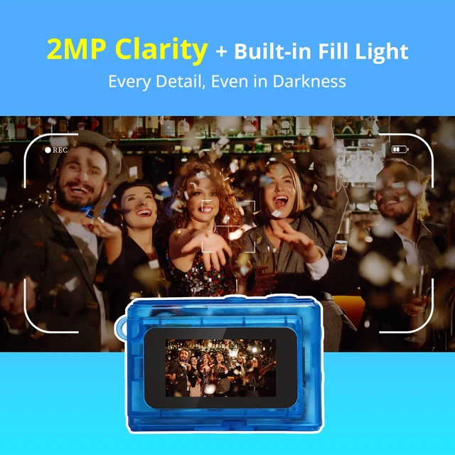 Alt view image 2 of 7 - Y2K Mini Blue Keychain Camera, 1080P HD & 2MP, 32GB Card 5 Filters & Flash, 0.96" Display, OTG Adapter for Android, Mini Wearable Pendant for Travel/Vlog/Night Shots, Ideal Gift