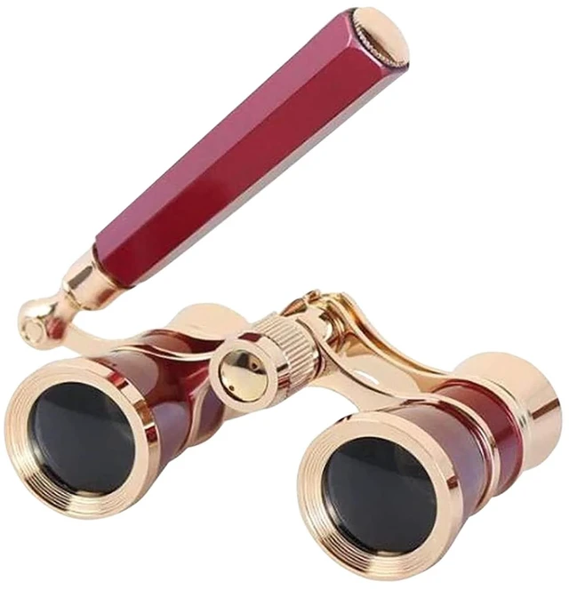Main image of Binoculars for Opera Glasses Binoculars 3X25 Lorgnette Theater Glasses Mini Binocular Compact with Adjustable Handle for Adults Kids Women in Concert Theater Opera (Red)