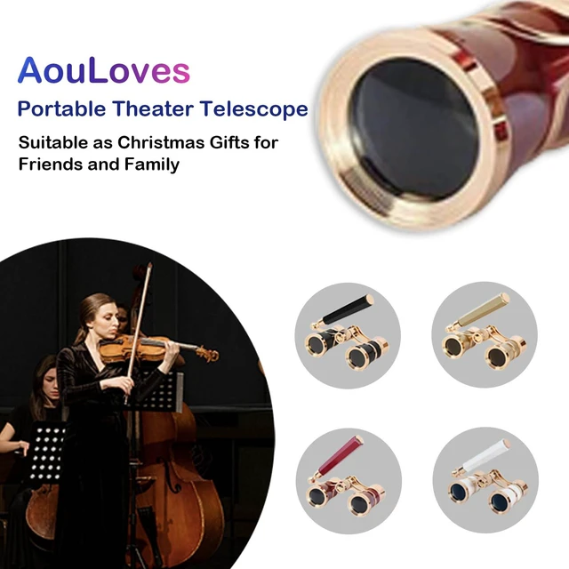 Alt view image 6 of 6 - Binoculars for Opera Glasses Binoculars 3X25 Lorgnette Theater Glasses Mini Binocular Compact with Adjustable Handle for Adults Kids Women in Concert Theater Opera (Red)