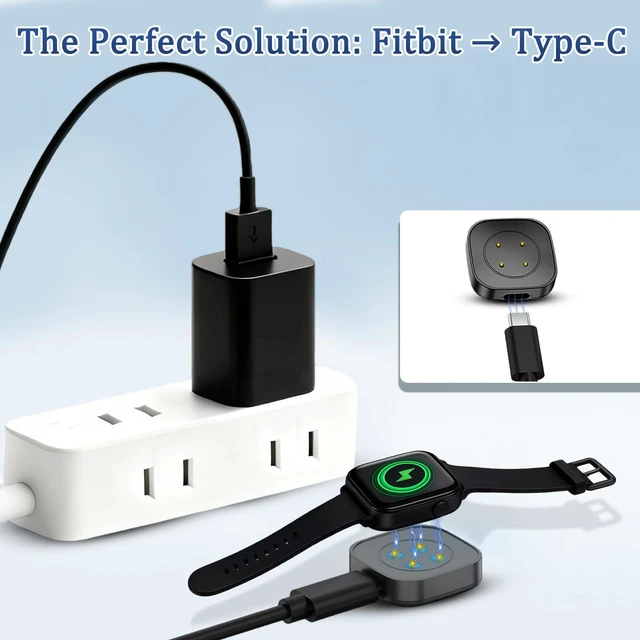 Alt view image 2 of 7 - USB-C Charger Adapter for Fitbit Versa 4/3 & Sense 2/1 USB-C Magnetic Smartwatch Charger Replacement Smartwatch Cables & Chargers